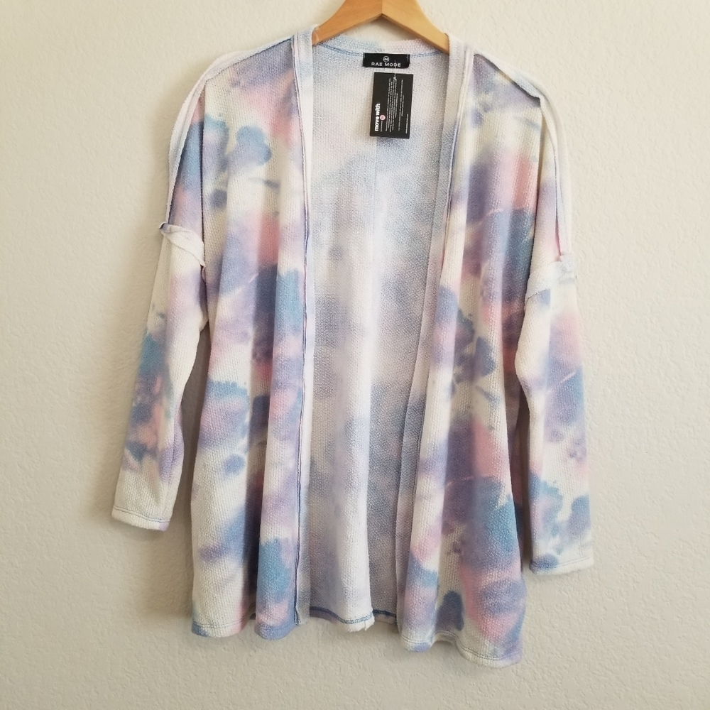 NWT Rae Mode Tie Dye Athleisure Open Style Cardigan Size Small
